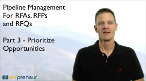 Part 3 of Pipeline Management for RFAs, RFPs and RFQs