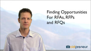 Introduction to Finding Opportunities for RFAs, RFPs and RFQs by Aidpreneur