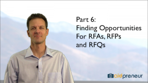 Part 6 of Finding Opportunities for RFAs, RFPs and RFQs
