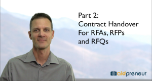 Part 2 of Contract Handover for RFAs, RFPs and RFQs