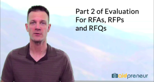 Part 2 of Evaluation for RFAs, RFPs and RFQs