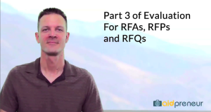 Part 3 of Evaluation for RFAs, RFPs and RFQs