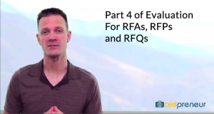 Part 4 of Evaluation for RFAs, RFPs and RFQs